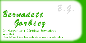bernadett gorbicz business card